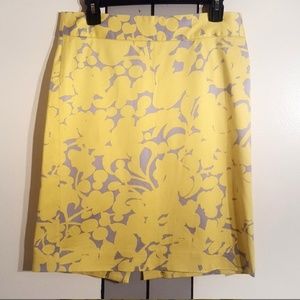JCREW yellow and gray pencil skirt